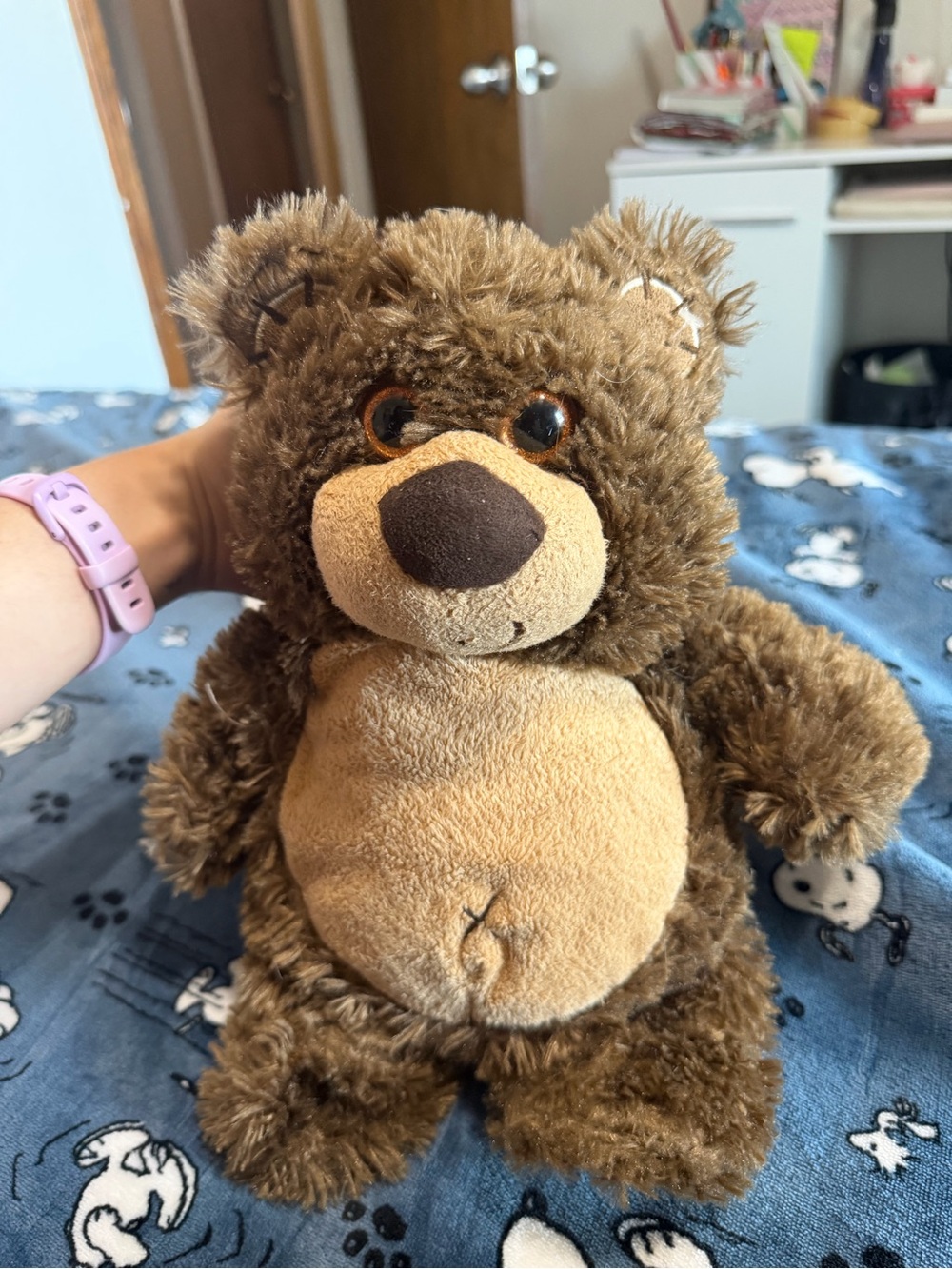 Small brown stuffed teddy bear